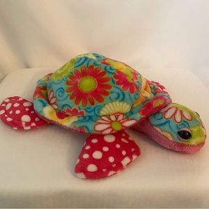 Plush Turtle, Douglas the Cuddle Toy Flowers and Polka Dots Bright Colors